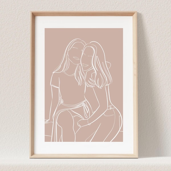 Best Friend Gift Personalized, Custom Portrait, Best Friend Birthday Gifts For Her, Friendship Gift Personalized Christmas Gift For Her