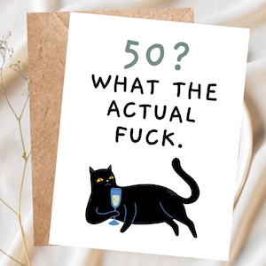 Carte des 50 ans Carte d'anniversaire drôle Carte d'anniversaire des 50 ans Snarky Carte d'anniversaire des 50 jalons, Cadeau des 50 ans pour homme grossier Blague des 50 ans