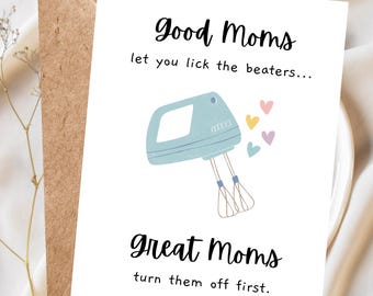 Divertida tarjeta del Día de la Madre 'Lámese los batidores'