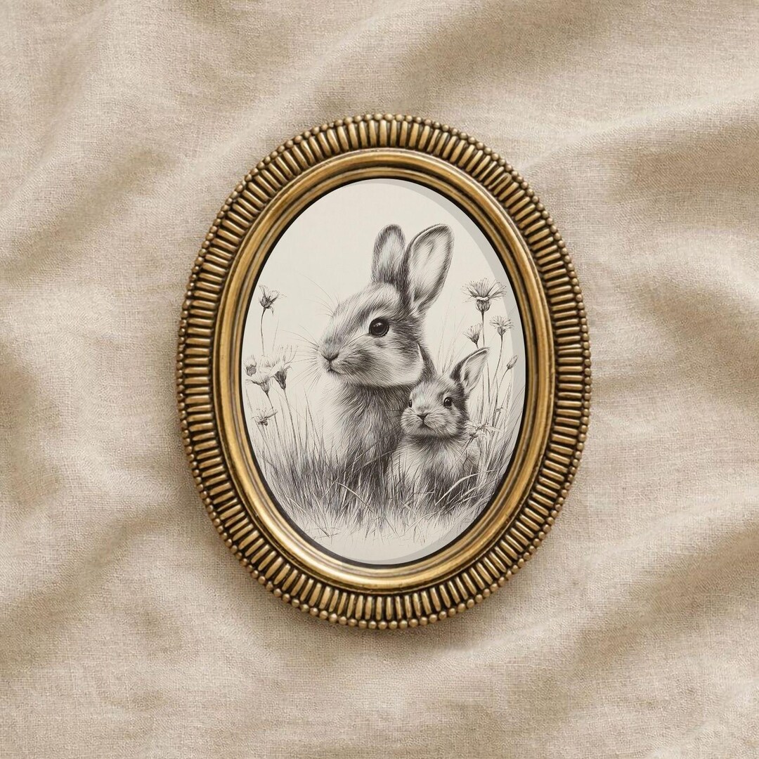 Rustic Print Rabbit Vintage Bunny Print, Country Farmhouse Wall Art, Antique Rabbit Sketch ...