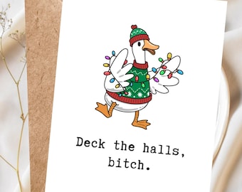 Funny Goose Christmas Card, Funny Animal Christmas Card, Cheeky Christmas Card, Cute Holiday Card, Christmas Card for Friends