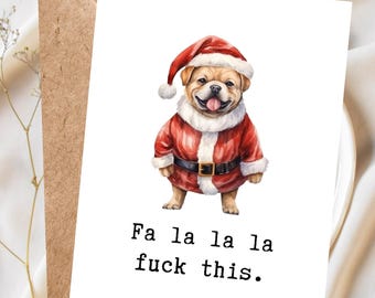 Funny French Bulldog Christmas Card, Frenchie Christmas Card, Cheeky Dog Christmas Card, Funny Holiday Card, Christmas Card for Dog Lovers
