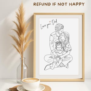 Custom Line Art Custom Family Line Drawing From Photo Personalized Gift For Him Custom Grandpa Gift Family Portrait Gift For Dad Fathers Day
