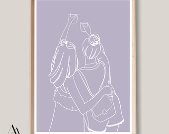 Custom One Line Portrait, Personalized Drawing, Anniversary Gift (Digital File)