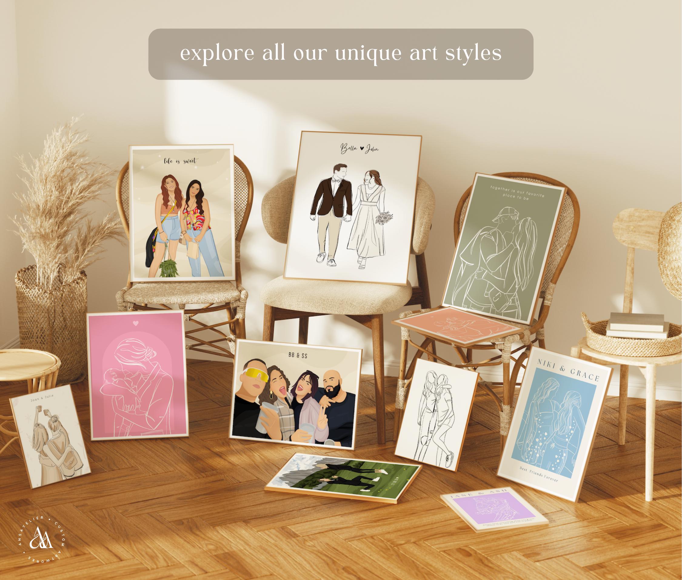 mama♡  Custom Portraits Using Pet Photo Personalized Digital Dog