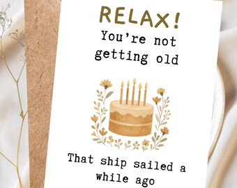 Tarjeta de cumpleaños divertida para un amigo, tarjeta de cumpleaños grosera para él o ella, tarjeta de humor inapropiado para adultos, tarjeta de felicitación sarcástica