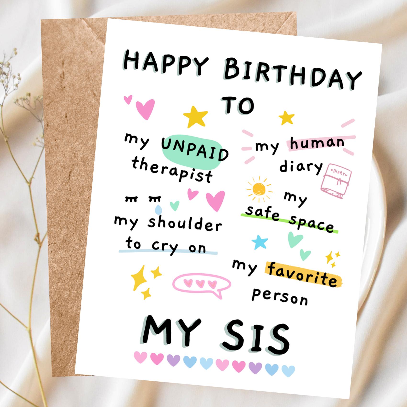 FUNNY BIRTHDAY CARD - For Older Younger Sister From Brother Amazing Cheeky DC7 | UK