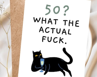 50th Birthday Card, Funny Birthday Card, 50th Snarky Birthday Card, 50 Milestone Birthday Card