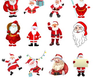 Christmas Santa PNG Bundles |  Christmas designs |  Christmas png | Funny christmas png | Sublimation designs.