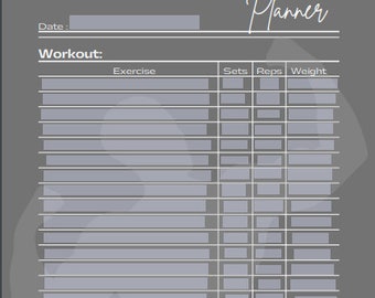 Workout Planner Spreadsheet |  Daily, Weekly, Fitness, Fitness Tracker, Split Training, Planner | Self Care Health Goal, Meal Planner