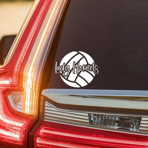 Volleyball Personalized Mascot Car Decal | Volleyball | Personalized Decal, School, Volleyball Mascot