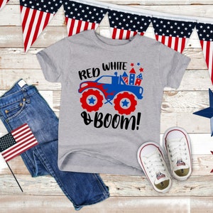 Red White and Boom Monster Truck Shirt | Toddler Shirt | 4th of July Toddler | Preschool | cute 4th of July