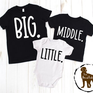 Big Middle Little Baby Shirts | Big Middle Little Shirts | Sibling Shirts | Third Baby Announcement | Big Brother | Big Sister | Sibling