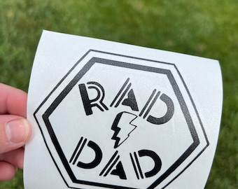 Rad Dad Decal- Fathers Day Gift, Christmas Gift for Dad, Birthday Decal for Father, Retro Dad Gift, Car Decal,Laptop Sticker