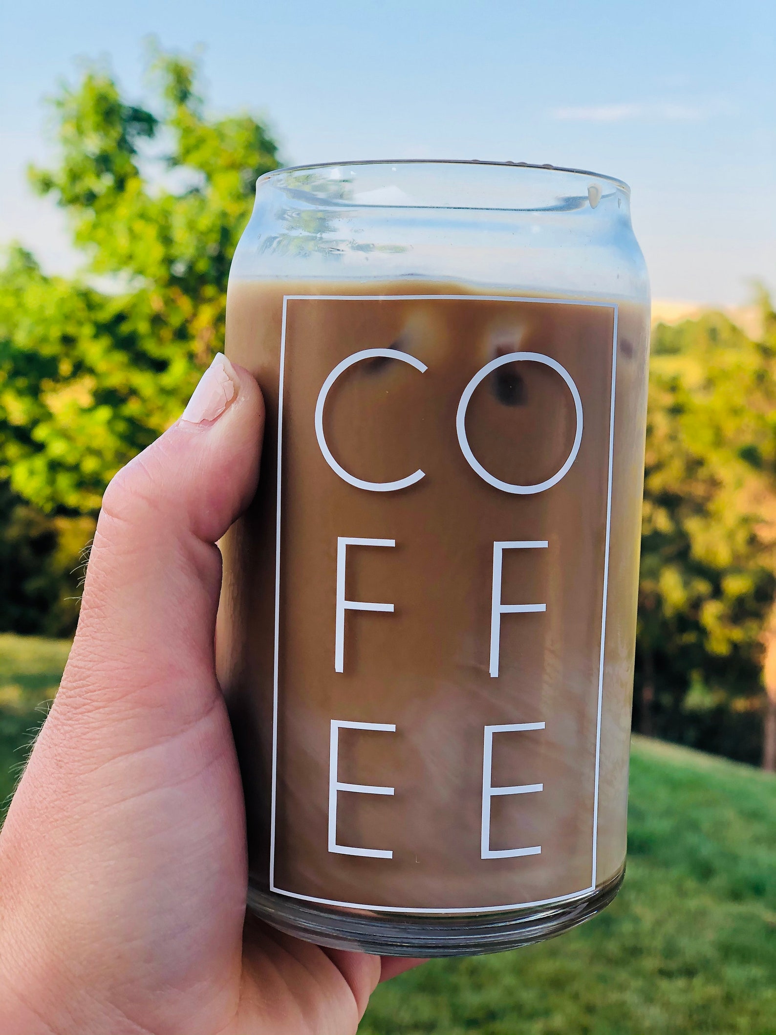 etsy iced coffee glasses