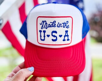 Made in the USA Trucker Hat | 4th of July Hat | USA | Patriotic Hat | Independence Day Hat