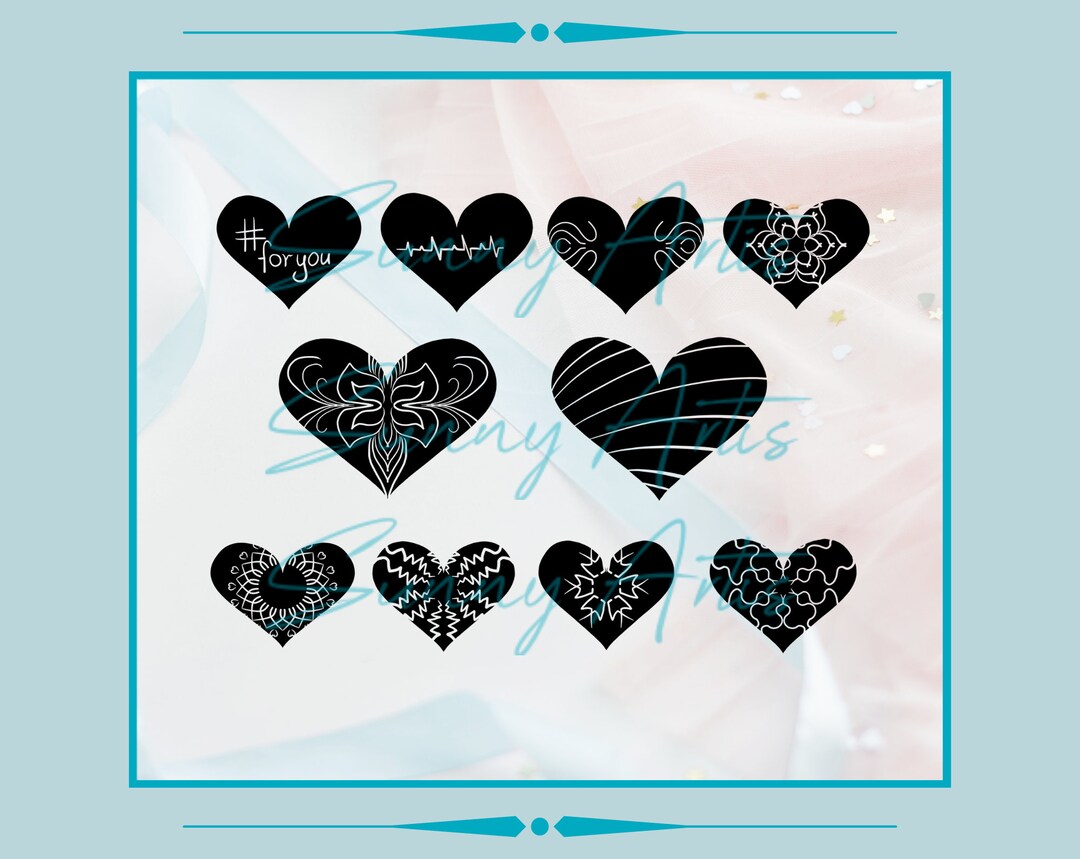 Plotter File SVG DXF Heart Set - Etsy