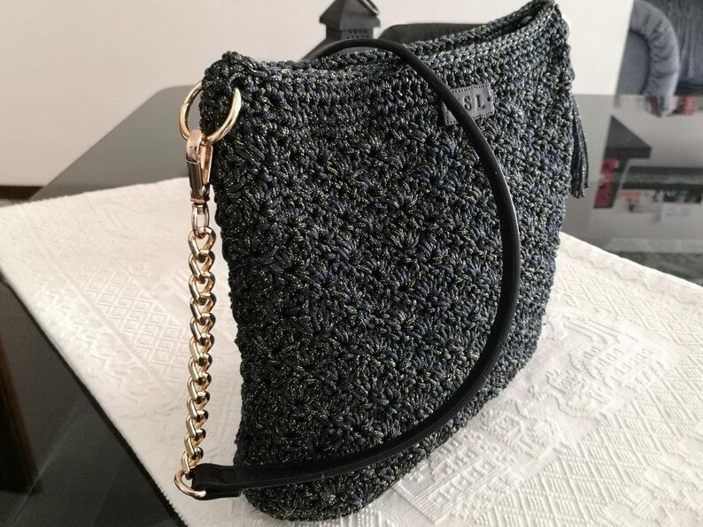 Handmade Thai swan crochet crochet bag in Italy