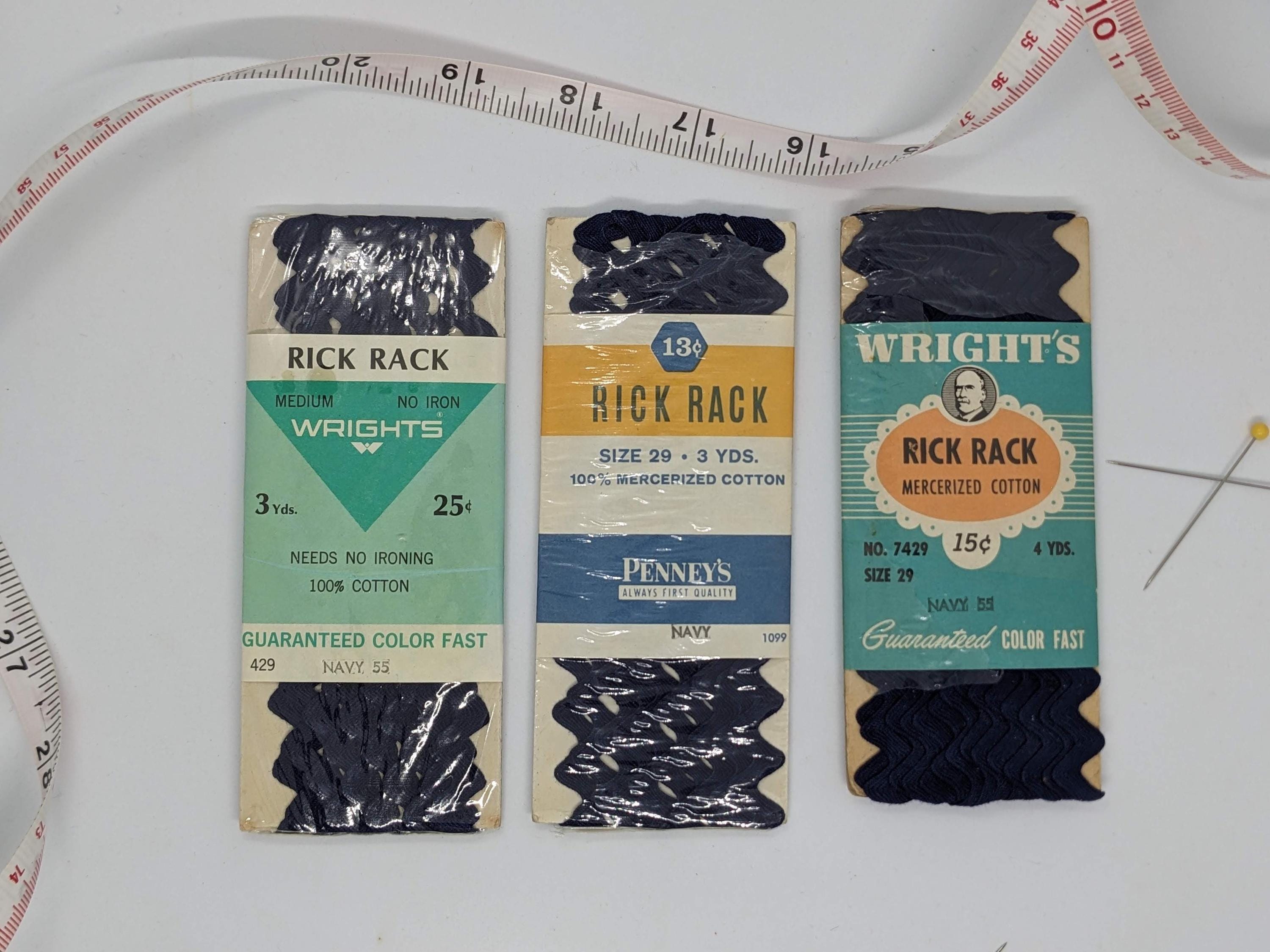 Blue Vintage Medium Rick Rack - Original Packaging - Various Blue Rick ...