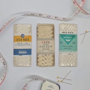 White Vintage Medium Rick Rack - Original Packaging - Various White Rick Rack