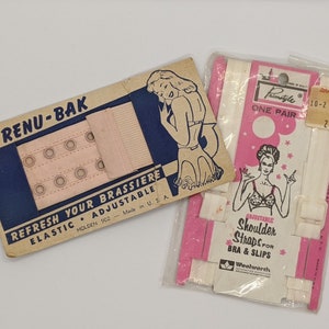 Vintage Lingerie Notions + Supplies - Bra Backing, Hose Supporters, Shoulder Straps!
