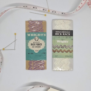 Vintage Metallic Trims - Original Packaging - Rick Rack & Shell Braids