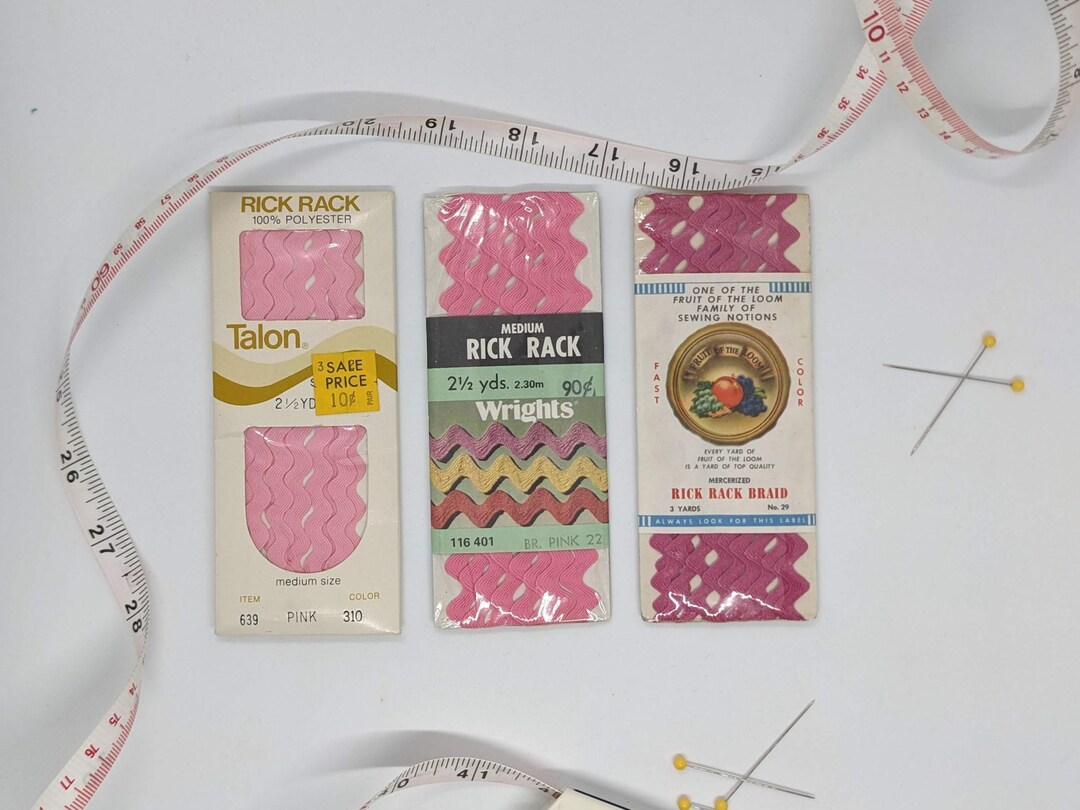 Pink and Red Vintage Medium Rick Rack - Original Packaging - Various ...