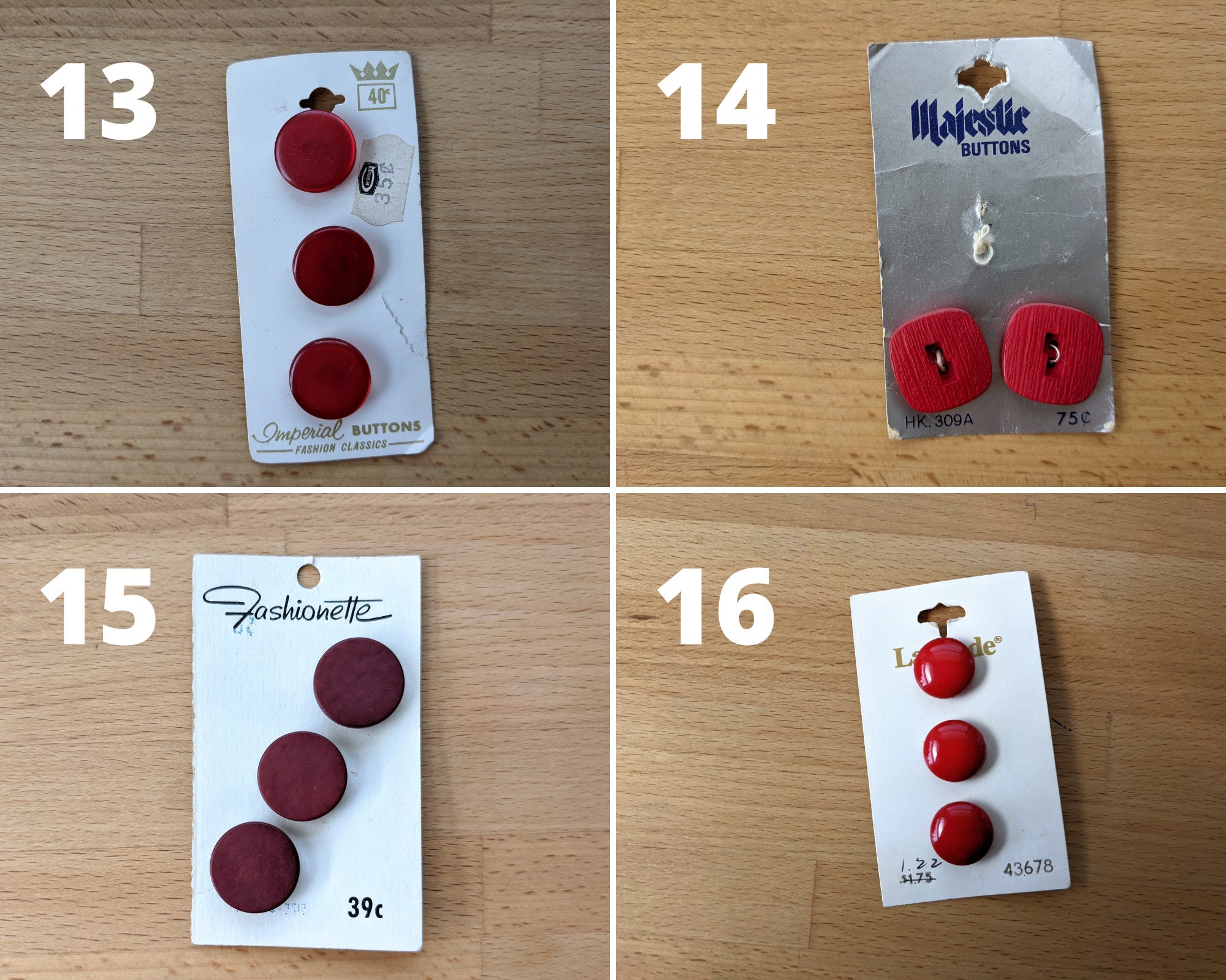 Vintage RED Buttons - Take Your Pick for Your Next Vintage Project ...