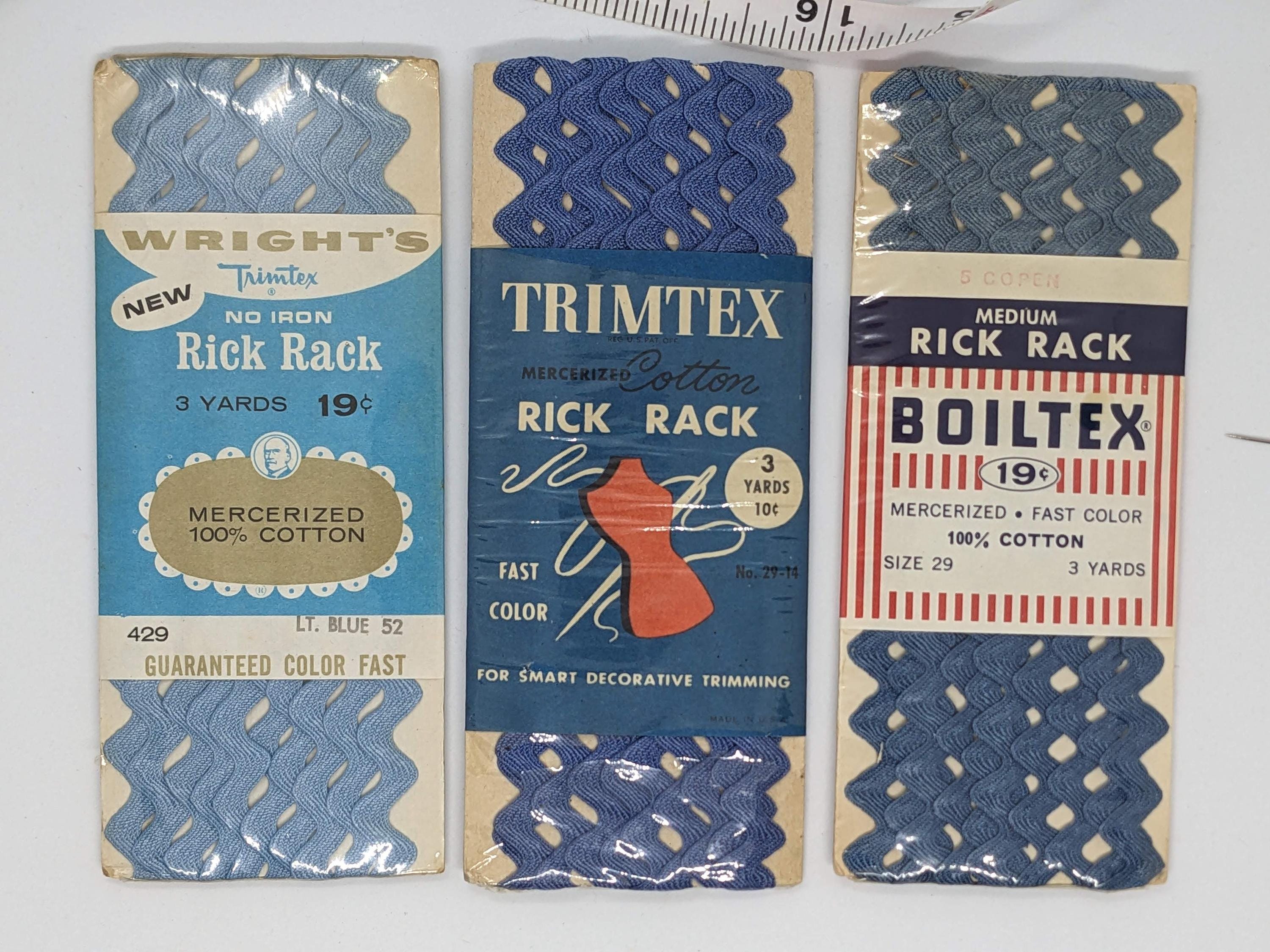 Blue Vintage Medium Rick Rack - Original Packaging - Various Blue Rick ...