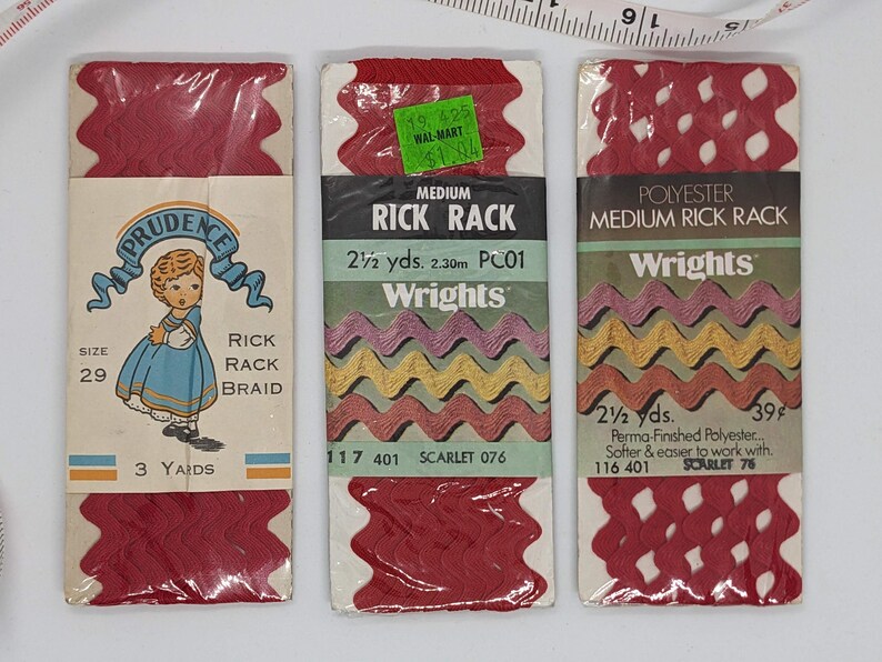 Pink and Red Vintage Medium Rick Rack - Original Packaging - Various ...