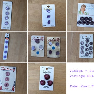 Vintage VIOLET & PURPLE Buttons - Matched Sets + various sizes