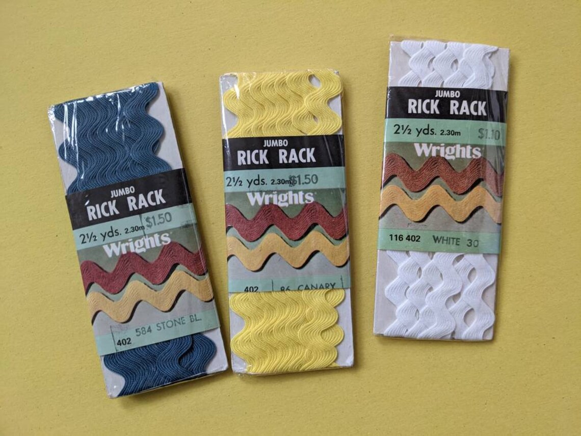 Vintage Jumbo Rick Rack Original Packaging Various Colors to Choose