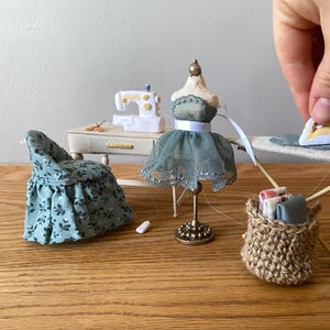 Miniature Dollhouse Furniture | Sewing Room in 1:12 Scale | The Elsie | Miniature doll house furniture entirely handmade and one of a kind