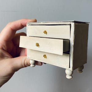 Miniature Dollhouse Chest of Drawers, Dresser in 1:12 Scale | The Margo | Miniature doll house furniture entirely handmade and one of a kind