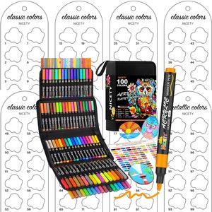 Cutety Skin 100-teilige Acryl-Marker-Swatch-Vorlage Seite Swatch druckbare Vorlage Sofort-Download