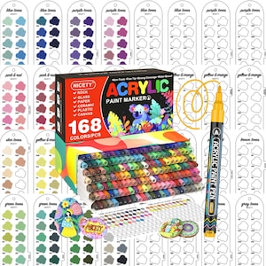 Schöne 168 Farbe Acryl Marker Stifte Swatch Vorlage Seite Swatch druckbare Vorlage Sofortiger Download