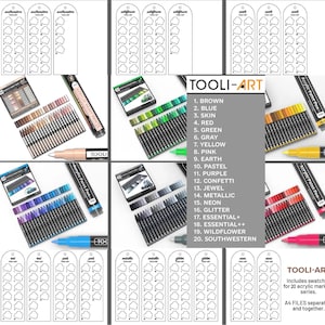 Tooli-Art markeringen staal 20-serie digitale pdf penseel markeringen staalsjabloon enkele pagina kleurstaal afdrukbare sjabloon direct downloaden