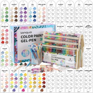 Languo 168-tones Painting Gel Pen Template Swatch Page Swatch Printable Template Instant Download