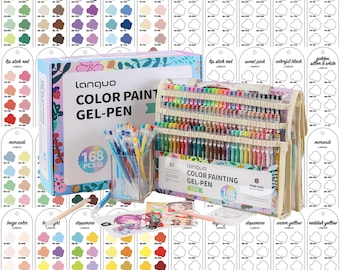 Languo 168-tones Painting Gel Pen Template Swatch Page Swatch Printable Template Instant Download