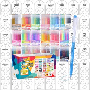 Schöne 168 Gelstifte Digitale PDF Gelstifte Swatch-Vorlage Einzelseite Farbmuster Druckbare Vorlage Sofortiger Download