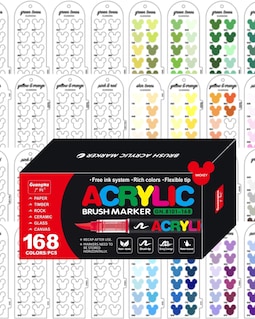 Guangna 168-piece Acrylic Brush Markers Swatch - Digital PDF Brush