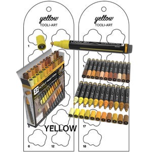 Tooli-Art Yellow Markers Swatch Digital PDF Markers Swatch Template DIY Single Page Color Swatch Printable Template Instant Download