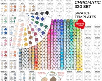 Ohuhu Honolulu 320 Swatch Template New and Old Codes Ohuhu New Swatch Ohuhu Alcohol Markers Swatch Digital Instant Download