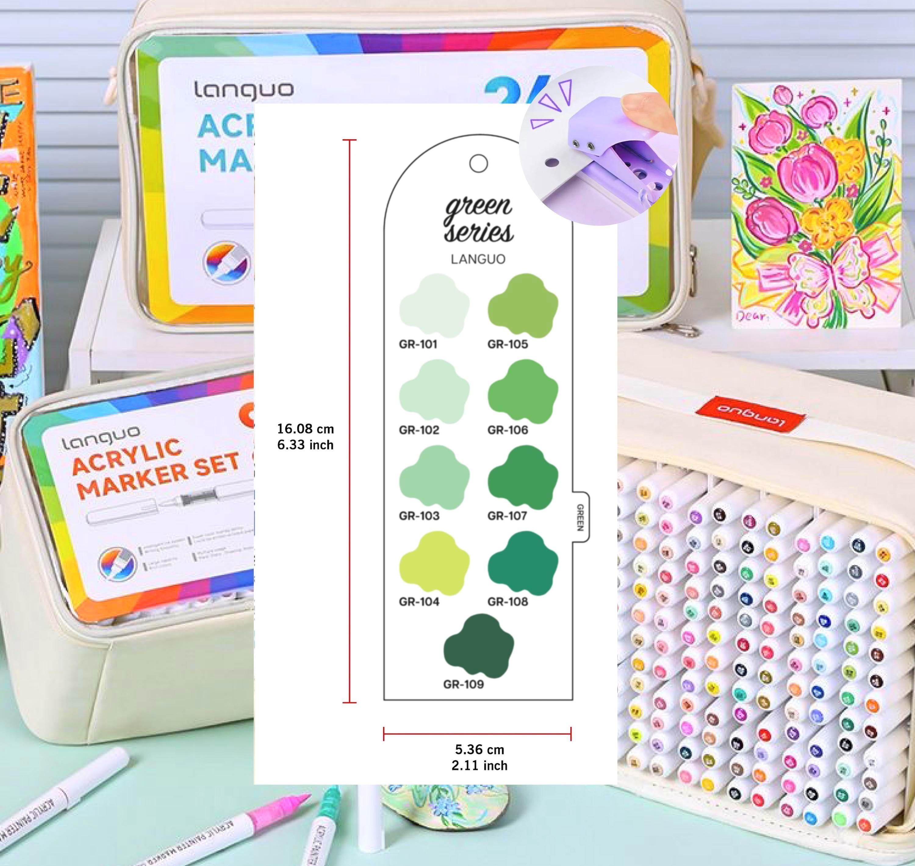 Languo 240-piece Acrylic Brush Markers Swatch - Digital PDF Brush