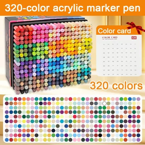 Saspoo Artly 320 Acrylic Brush Markers Swatch - Digital PDF Brush