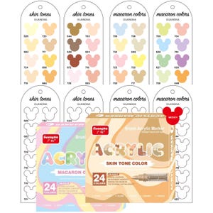 Guangna Skin Macaron Marker Swatch Digitale PDF Pinsel Marker Muster Vorlage Einzelseite Farbmuster Druckbare Vorlage Sofortiger Download