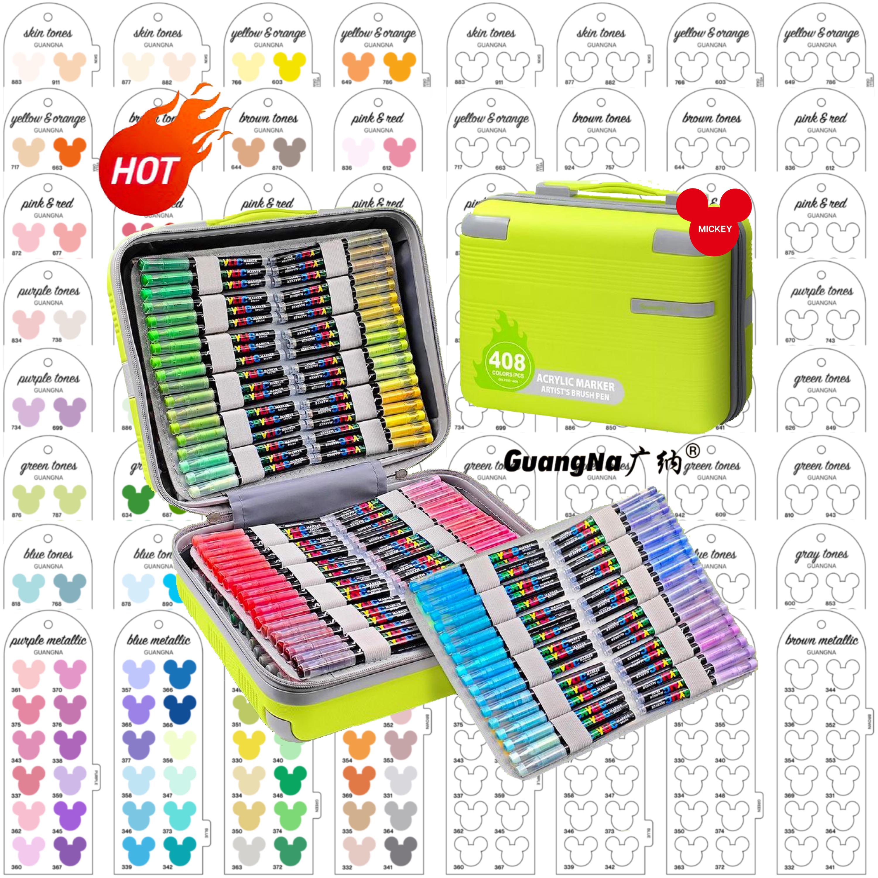 Guangna 408-piece Acrylic Brush Markers Swatch - Digital PDF Brush