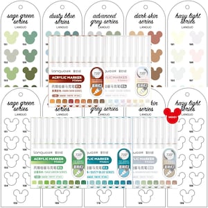 Languo Markers Swatch 5 Series 45 Digital PDF Brush Markers Swatch Template Single Page Color Swatch Printable Template Instant Download