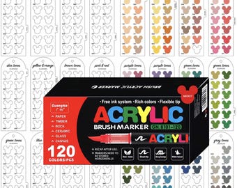 Guangna 120 Markers Swatch - Digital PDF Brush Markers Swatch Template DIY Single Page Color Swatch Printable Template Instant Download