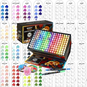 Nicety 180-delige acrylverf markeringen sjabloon staal paginastaal afdrukbare sjabloon direct downloaden